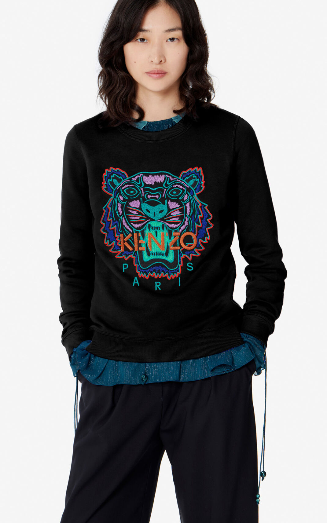 Kenzo Tiger Sudadera Mujer Negras | 4851206-AT